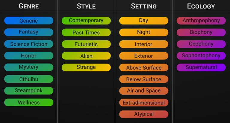 Image of Echotopia Soundscape Taxonomy Web.
