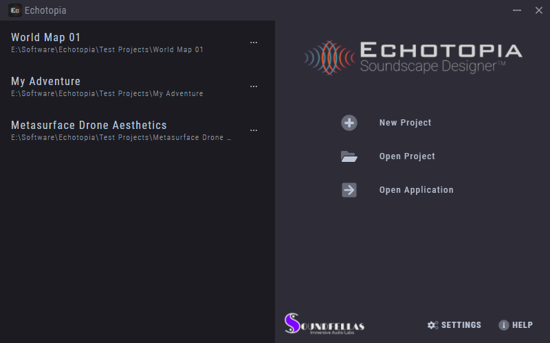 Image of Echotopia launch hub.