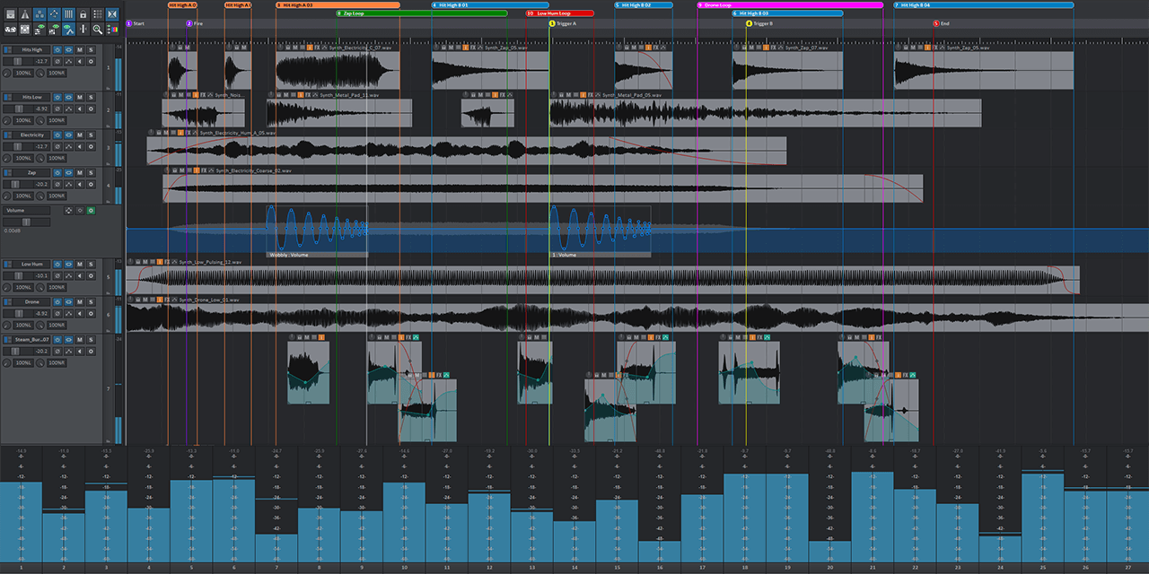 Image of HDR Audio Compositing a complex sound effect.